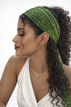 Load image into Gallery viewer, "ESMERALDA" Shimmer Headscarf – Emerald Green
